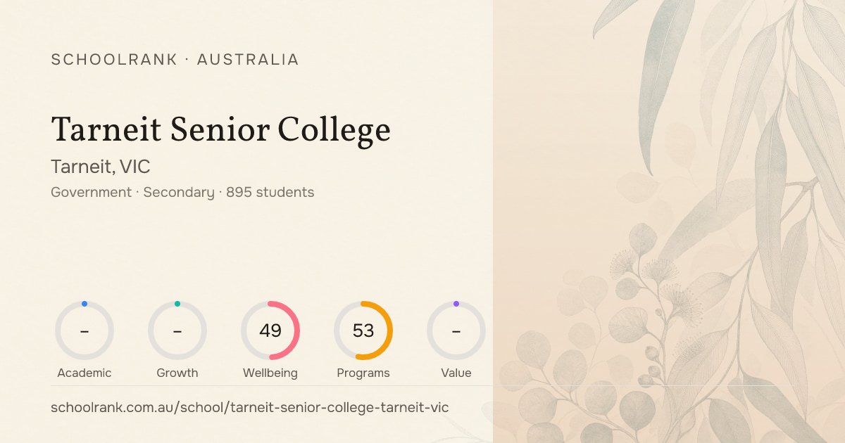 Tarneit Senior College — Median ATAR 48 (2025) | Tarneit VIC